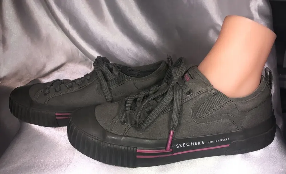 Skechers Shoes Los Angeles Memory Foam Lace Olive/Army Green Sneakers Women Sz 7
